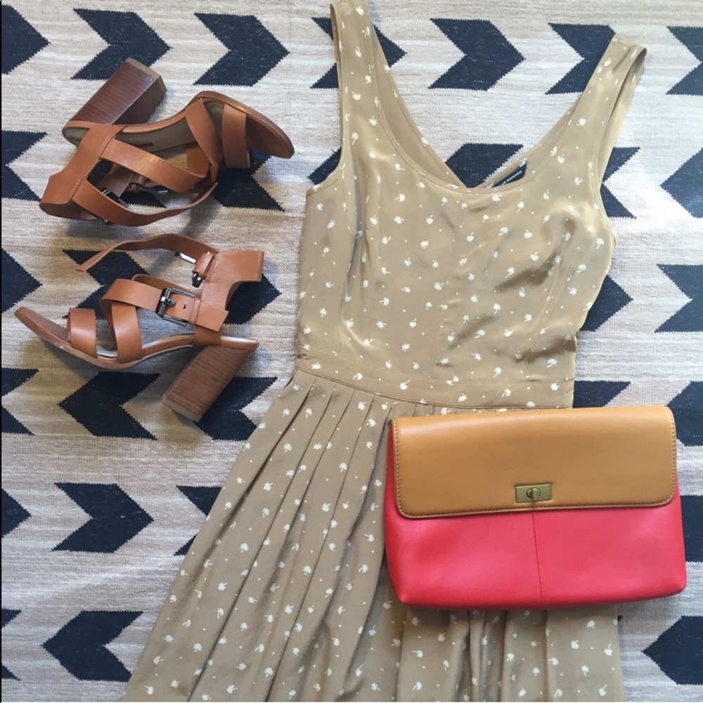 J.Crew Clutch in Tan and Coral - NWOT!!